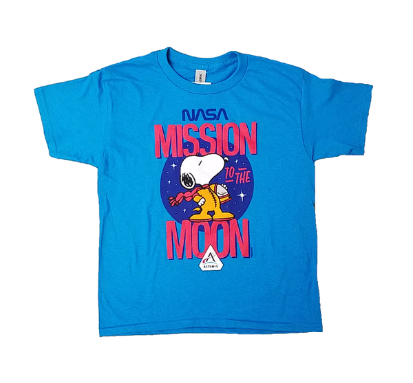 Youth Snoopy Mission to Moon T-Shirt T-Shirt - From Nasa Depot - The #1 Nasa Store In The Galaxy For NASA Hoodies | Nasa Shirts | Nasa Merch | And Science Gifts