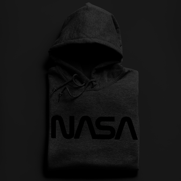 Original Nasa Worm Hoodie Hooded Sweatshirt 100% Cotton Hoodie S / Black/Black - From Nasa Depot - The #1 Nasa Store In The Galaxy For NASA Hoodies | Nasa Shirts | Nasa Merch | And Science Gifts
