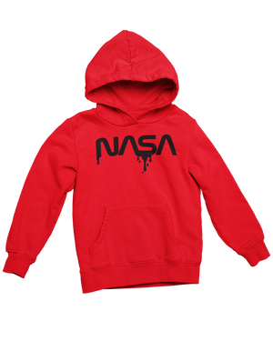 NASA Dripped Cotton Blend Hoodie Hoodie Red/Black / Small - From Nasa Depot - The #1 Nasa Store In The Galaxy For NASA Hoodies | Nasa Shirts | Nasa Merch | And Science Gifts