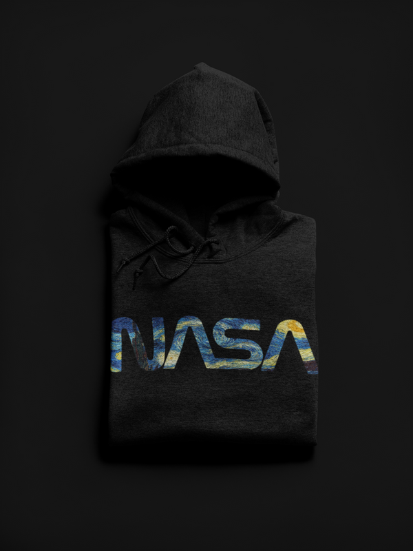NASA Starry Hoodie Worm Edition (Unisex) Hoodie S / BLACK - From Nasa Depot - The #1 Nasa Store In The Galaxy For NASA Hoodies | Nasa Shirts | Nasa Merch | And Science Gifts