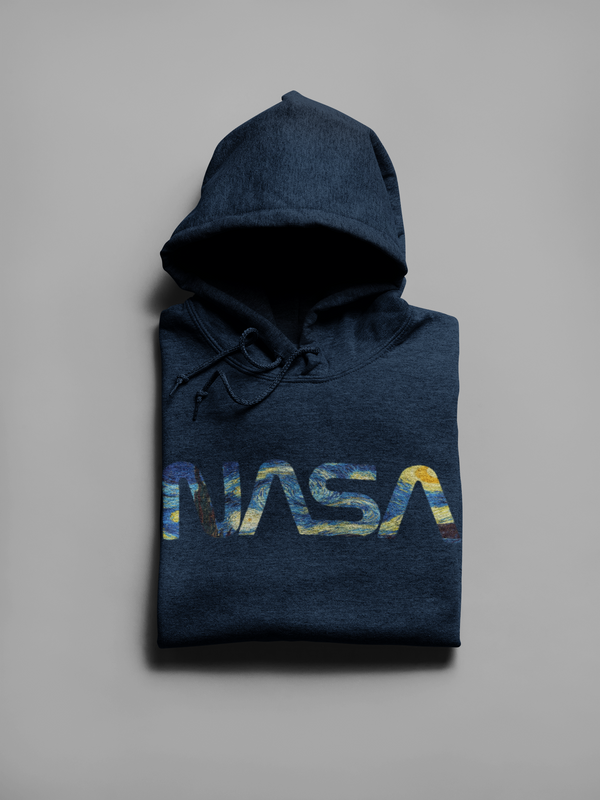 NASA Starry Hoodie Worm Edition (Unisex) Hoodie S / BLUE - From Nasa Depot - The #1 Nasa Store In The Galaxy For NASA Hoodies | Nasa Shirts | Nasa Merch | And Science Gifts