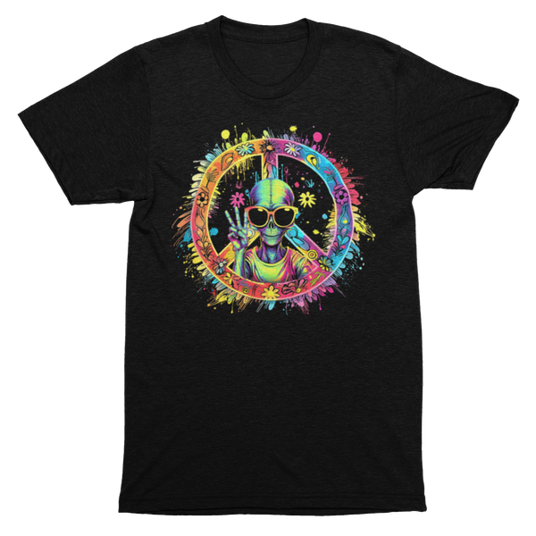 Alien Lets Have Peace Colorful T-Shirt From Nasa Depot