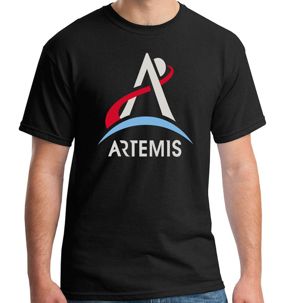 NASA Artemis Program T-Shirt Black 100% Cotton Crew Neck Shirts - From Nasa Depot - The #1 Nasa Store In The Galaxy For NASA Hoodies | Nasa Shirts | Nasa Merch | And Science Gifts