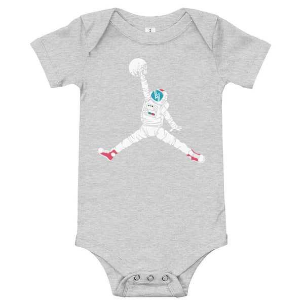 Space Jordan NASA Baby short sleeve one piece Athletic Heather / 3-6m - From Nasa Depot - The #1 Nasa Store In The Galaxy For NASA Hoodies | Nasa Shirts | Nasa Merch | And Science Gifts