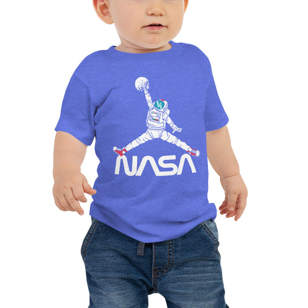 Baby Space Jordan Short Sleeve Tee Heather Columbia Blue / 6-12m - From Nasa Depot - The #1 Nasa Store In The Galaxy For NASA Hoodies | Nasa Shirts | Nasa Merch | And Science Gifts