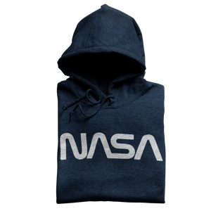 Original Nasa Worm Hoodie Hooded Sweatshirt 100% Cotton Hoodie S / Navy Blue/White - From Nasa Depot - The #1 Nasa Store In The Galaxy For NASA Hoodies | Nasa Shirts | Nasa Merch | And Science Gifts