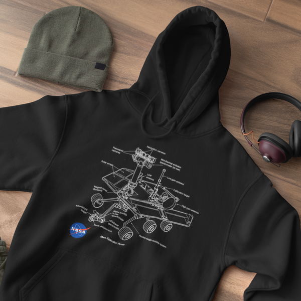 Mars Rover Nasa Blueprint Hoodie Hoodie - From Nasa Depot - The #1 Nasa Store In The Galaxy For NASA Hoodies | Nasa Shirts | Nasa Merch | And Science Gifts