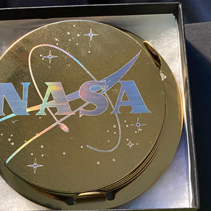 NASA logo Laser Etched Steel Coasters (set of 6 with holder) Coasters - From Nasa Depot - The #1 Nasa Store In The Galaxy For NASA Hoodies | Nasa Shirts | Nasa Merch | And Science Gifts