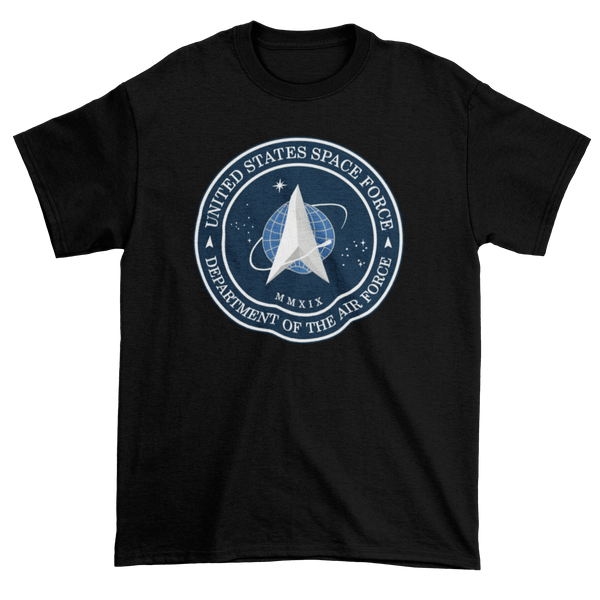 Mens Nasa Space Force T-Shirt T-Shirt Youth Small / Black - From Nasa Depot - The #1 Nasa Store In The Galaxy For NASA Hoodies | Nasa Shirts | Nasa Merch | And Science Gifts