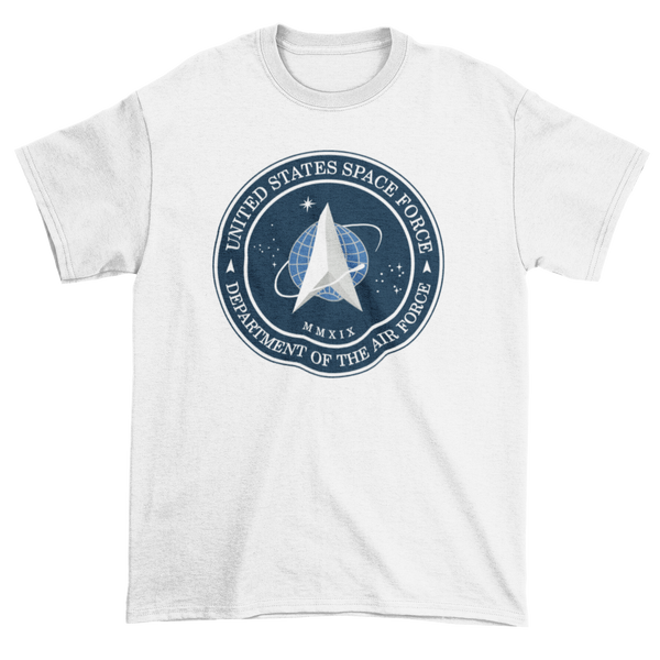 Mens Nasa Space Force T-Shirt T-Shirt Youth Small / White - From Nasa Depot - The #1 Nasa Store In The Galaxy For NASA Hoodies | Nasa Shirts | Nasa Merch | And Science Gifts