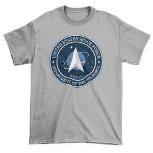 Mens Nasa Space Force T-Shirt T-Shirt Youth Small / Grey - From Nasa Depot - The #1 Nasa Store In The Galaxy For NASA Hoodies | Nasa Shirts | Nasa Merch | And Science Gifts