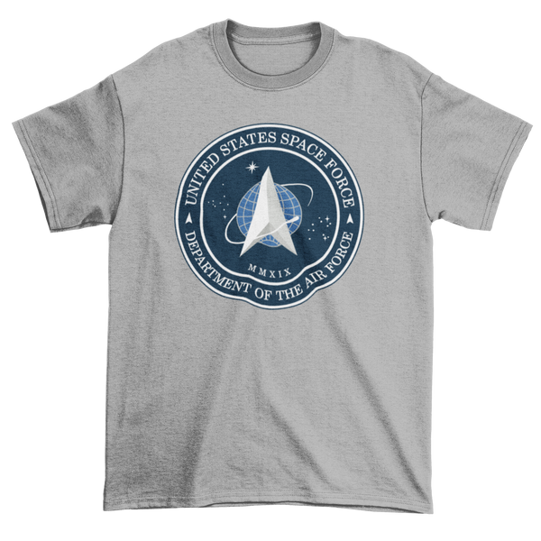 Mens Nasa Space Force T-Shirt T-Shirt Youth Small / Grey - From Nasa Depot - The #1 Nasa Store In The Galaxy For NASA Hoodies | Nasa Shirts | Nasa Merch | And Science Gifts