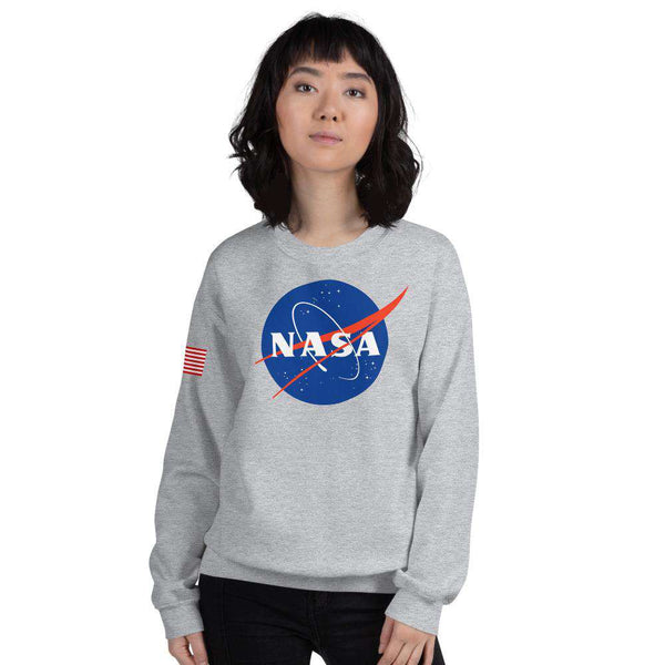 Nasa Depot Women's Nasa Crew Neck Sweatshirt Sport Grey / S - From Nasa Depot - The #1 Nasa Store In The Galaxy For NASA Hoodies | Nasa Shirts | Nasa Merch | And Science Gifts