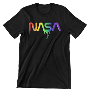 NASA Rainbow Dripped Shirt SMALL / Black - From Nasa Depot - The #1 Nasa Store In The Galaxy For NASA Hoodies | Nasa Shirts | Nasa Merch | And Science Gifts