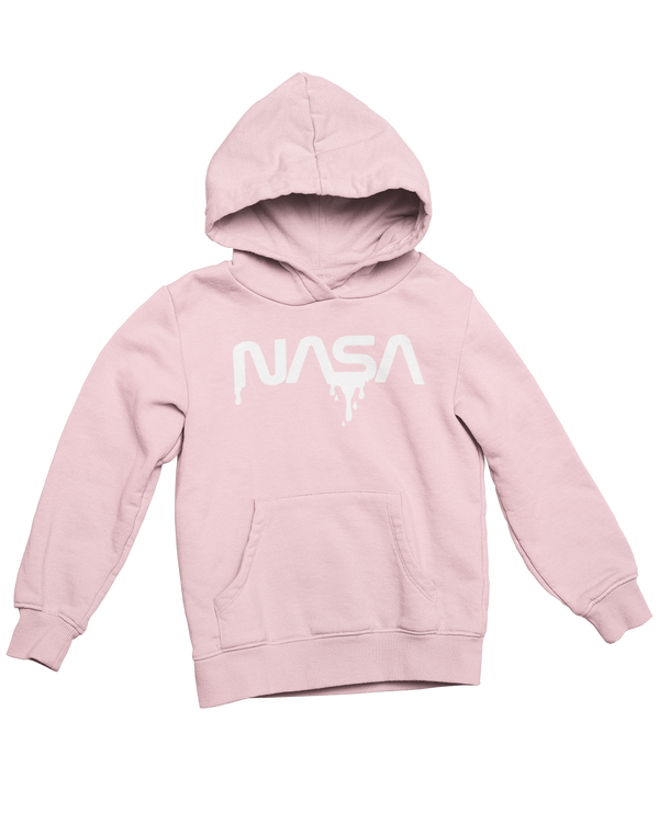 NASA Dripped Cotton Blend Hoodie Hoodie Pink/White / Small - From Nasa Depot - The #1 Nasa Store In The Galaxy For NASA Hoodies | Nasa Shirts | Nasa Merch | And Science Gifts