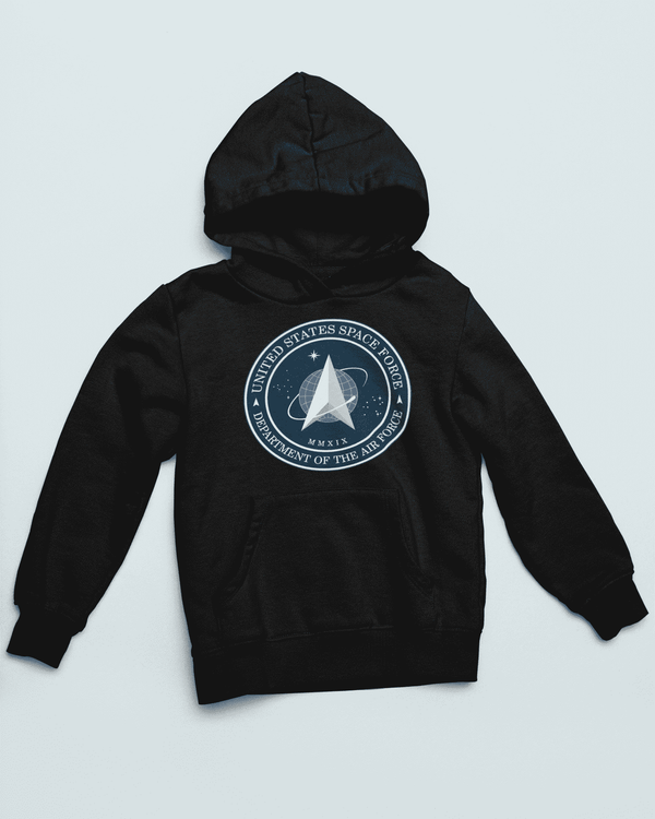 Men's Space Force Cotton Blend Hoodie Hoodie S / BLACK - From Nasa Depot - The #1 Nasa Store In The Galaxy For NASA Hoodies | Nasa Shirts | Nasa Merch | And Science Gifts