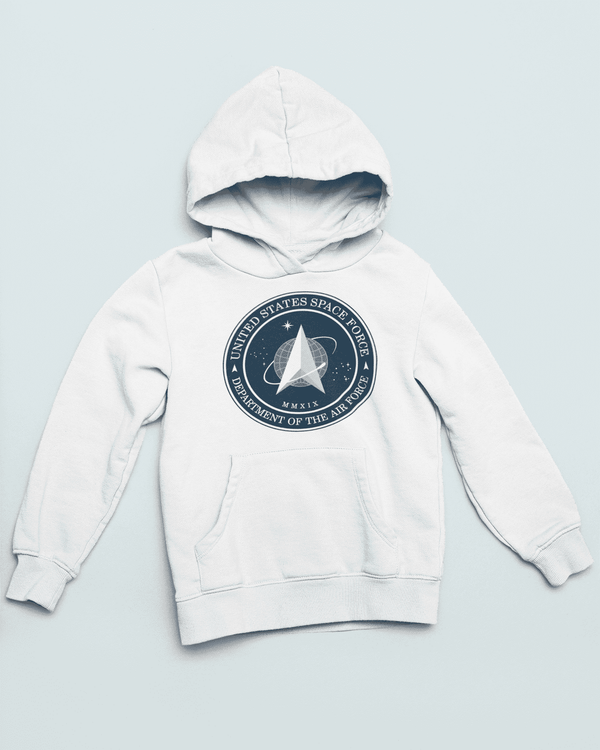 Men's Space Force Cotton Blend Hoodie Hoodie S / WHITE - From Nasa Depot - The #1 Nasa Store In The Galaxy For NASA Hoodies | Nasa Shirts | Nasa Merch | And Science Gifts