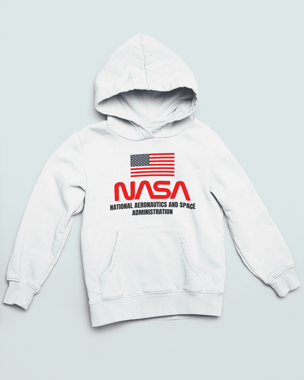 Mens American Nasa Shuttle Program Hoodie Hoodie S / WHITE - From Nasa Depot - The #1 Nasa Store In The Galaxy For NASA Hoodies | Nasa Shirts | Nasa Merch | And Science Gifts