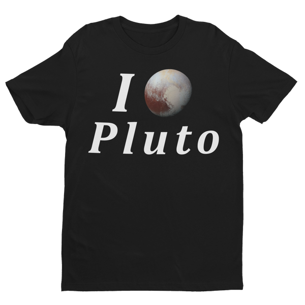 I <3 Pluto Tombaugh Regio Cotton T-Shirt S / Black - From Nasa Depot - The #1 Nasa Store In The Galaxy For NASA Hoodies | Nasa Shirts | Nasa Merch | And Science Gifts