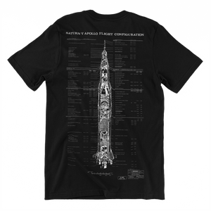 NASA Apollo Saturn-V Blueprint Cotton T-Shirt - From Nasa Depot - The #1 Nasa Store In The Galaxy For NASA Hoodies | Nasa Shirts | Nasa Merch | And Science Gifts