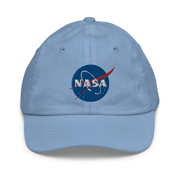 Youth Nasa Baseball Embroidered Hat Baby Blue - From Nasa Depot - The #1 Nasa Store In The Galaxy For NASA Hoodies | Nasa Shirts | Nasa Merch | And Science Gifts