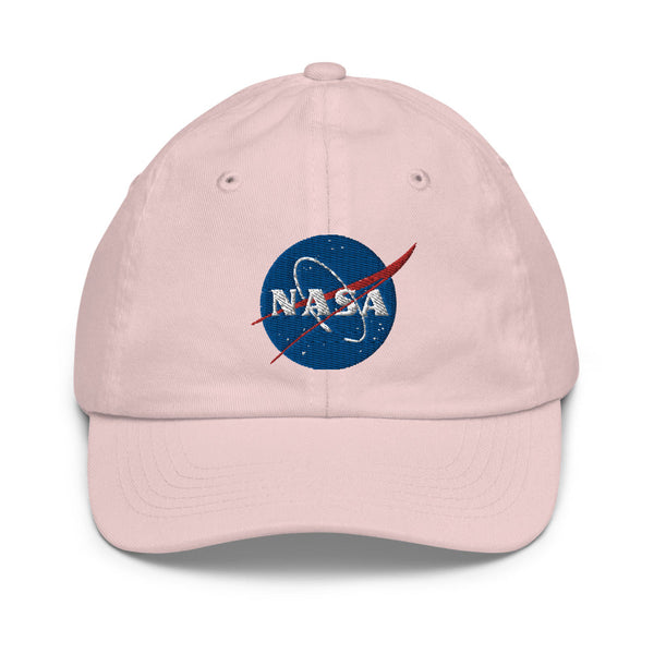Youth Nasa Baseball Embroidered Hat Light Pink - From Nasa Depot - The #1 Nasa Store In The Galaxy For NASA Hoodies | Nasa Shirts | Nasa Merch | And Science Gifts